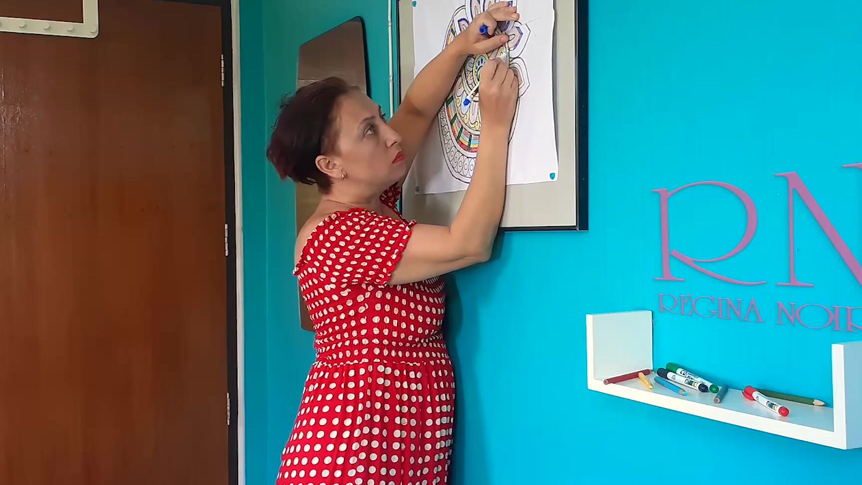 "REGINA NOIR" Goddess, Temptress, Enticing, Delightful, Kinky, Depraved, Burlesque, Curvy, Indian, Arabian, Asian, Butt, Mandala, Oriental, Paint, Suggest REGINA NOIR Indian nudist painting Indian pattern Mandala Relax music Naked art workshop Scene 