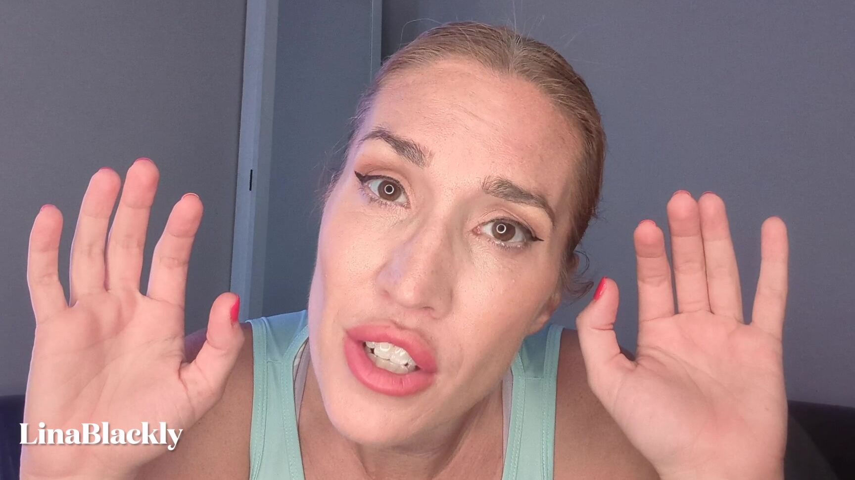 "LinaBlackly" dirtytalking, eyecontact, femdom, handfetish, religious Fuck the Holy Spirit Hands Palms manyvids