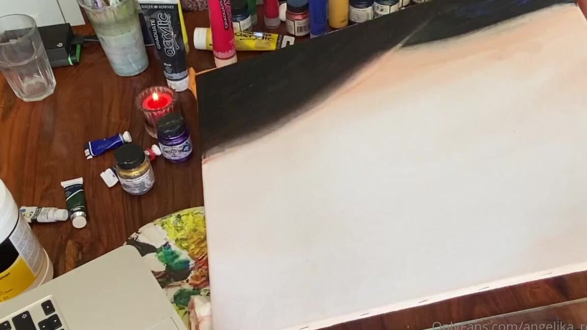 Angelika Rouge Nicknamed Angelika Rouge Onlyfans Just Finish With First Layer Of My Painting Time To Go Online