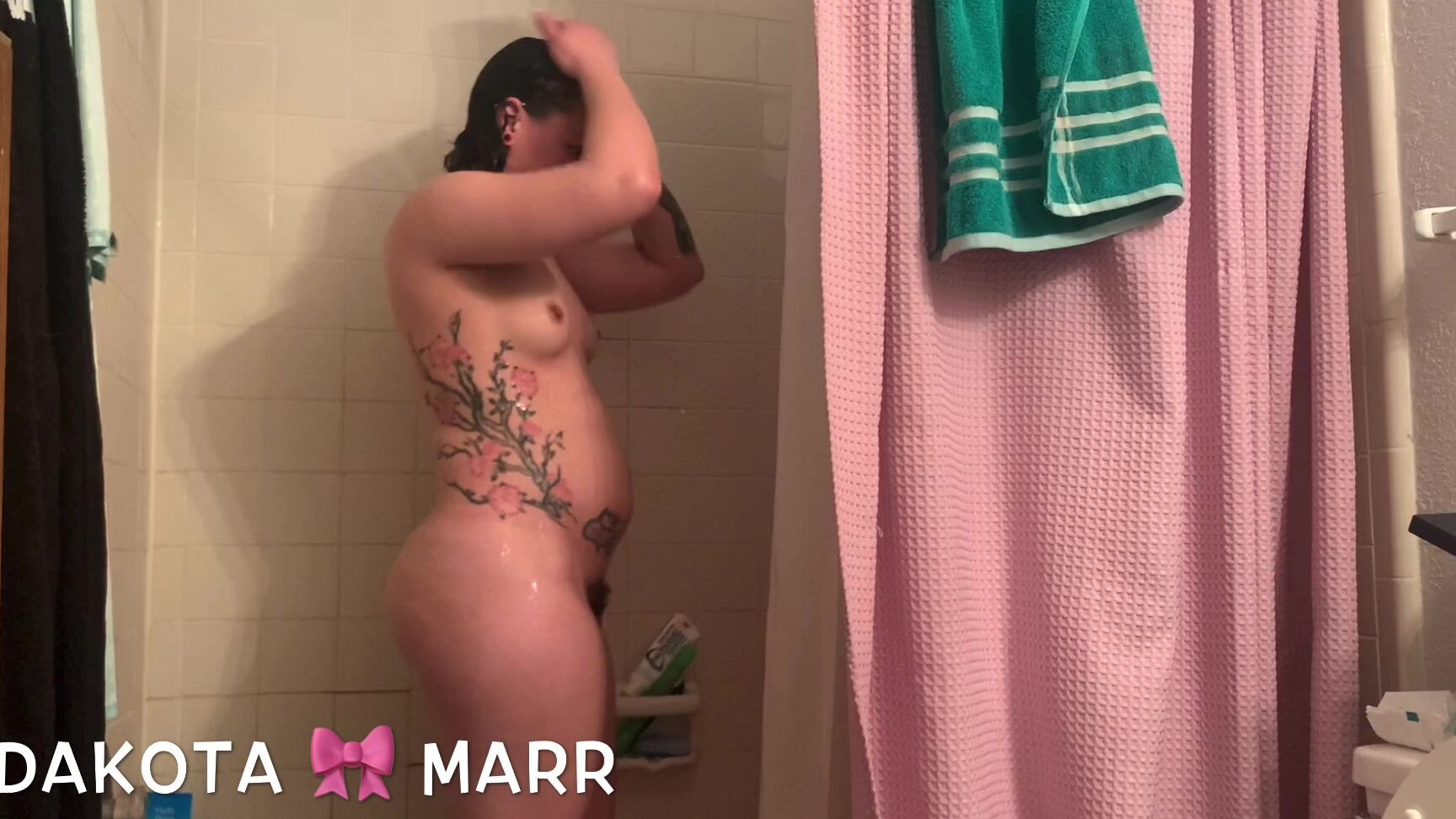 "DakotaMarr" fetish, hair, hair washing, hairy bush, shower Washing My Hair in the Shower manyvids