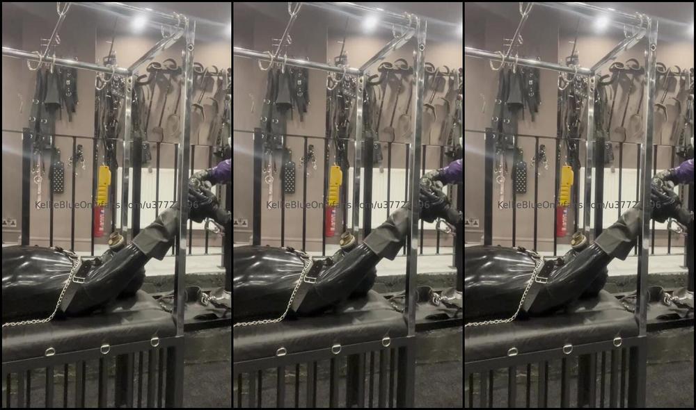 Kellieblue Uk Nicknamed Kellieblue Uk 05 12 2025 Onlyfans Video Getting Gene Genie Ready For His Treatment The Vibrator On Top Of His Latex Part 2 To