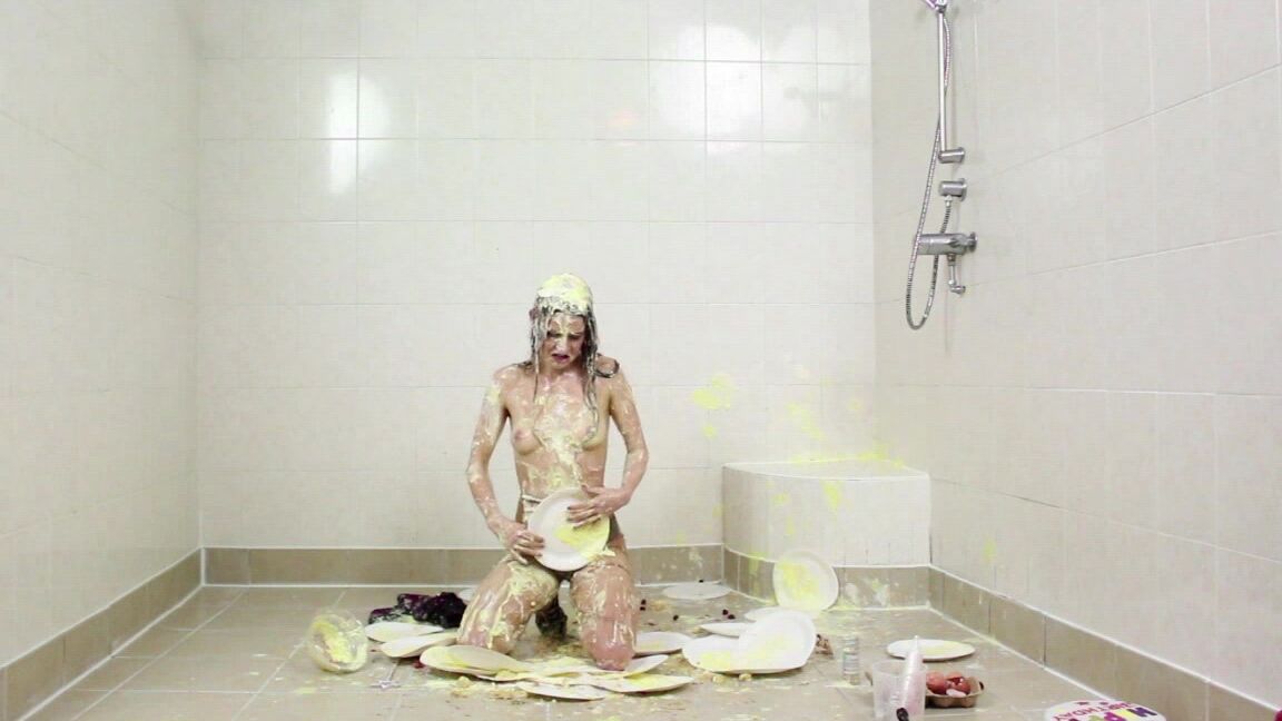 "ScarlotRose" clothes destruction / burning, food & object crush, food sploshing, silk & satin, wet & messy WAM Birthday Sploshing Part 2 manyvids