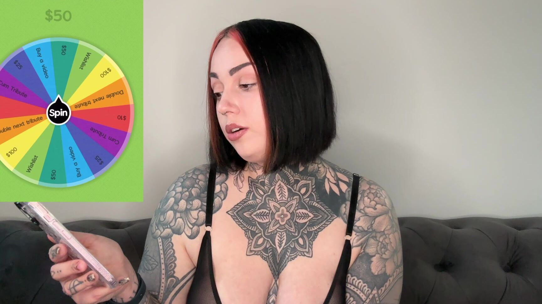 "MissValentina" femdom, femdompov, finance, financialdomination, moneyfetish Findom Tribute Wheel Game Manyvids