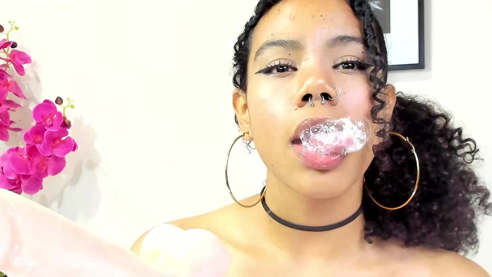 "Coconutsex" cowgirl, dildofucking, dildosucking, drool, ebony Drooling Dildo Suck and Wild Dildo Ride Manyvids