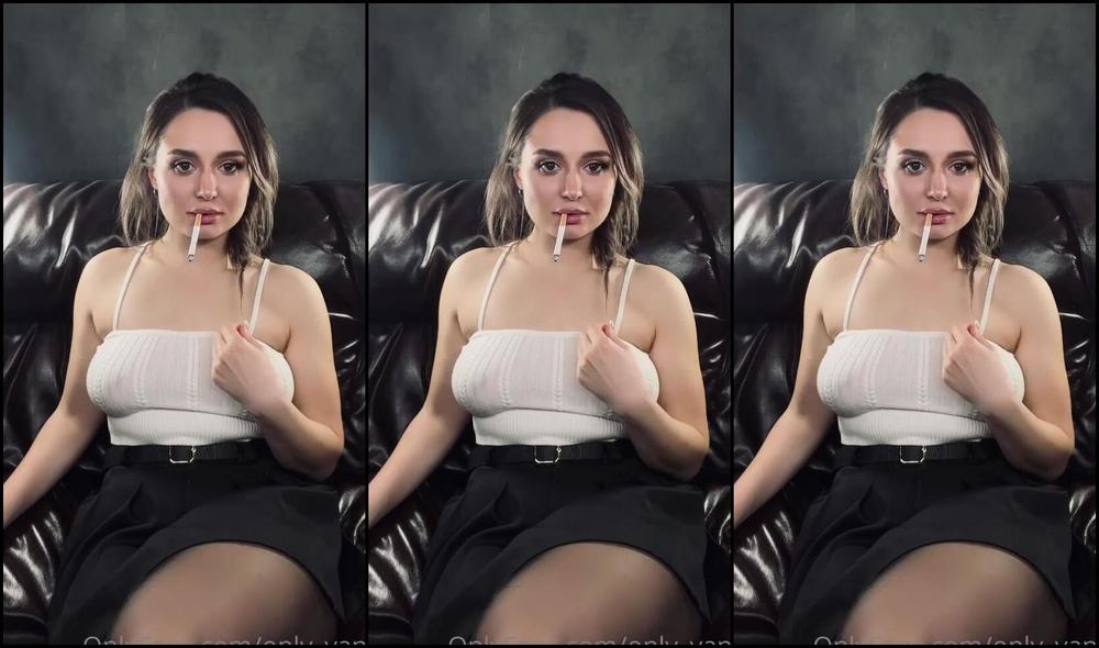 Only Yana Nicknamed Only Yana 04 09 2023 Onlyfans Video A Sweet Girl In A Skirt Tights And A White Blouse Enjoy Two Cigarettes