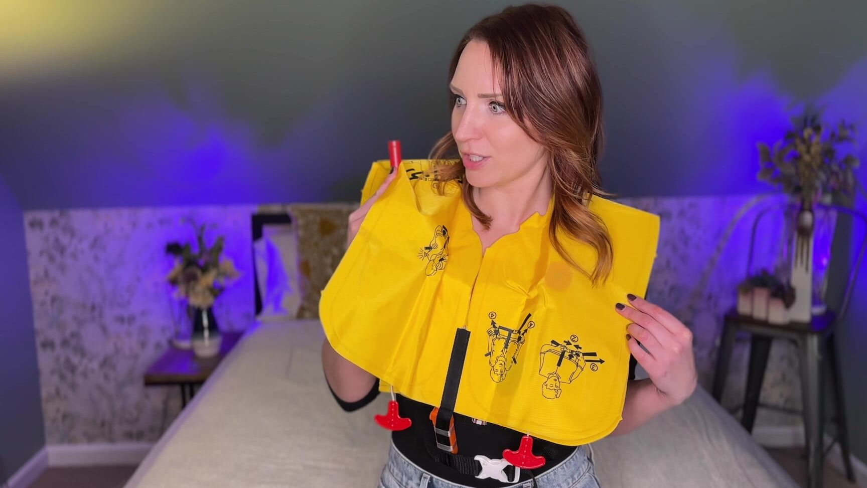 "SneezeGoddess" airplane, fetish, flightattendant, inflatables, inflation, lifejacket, lifepreserver, lifevest, redhead, redheads, sfw Entertaining Your Life Vest Fetish Manyvids