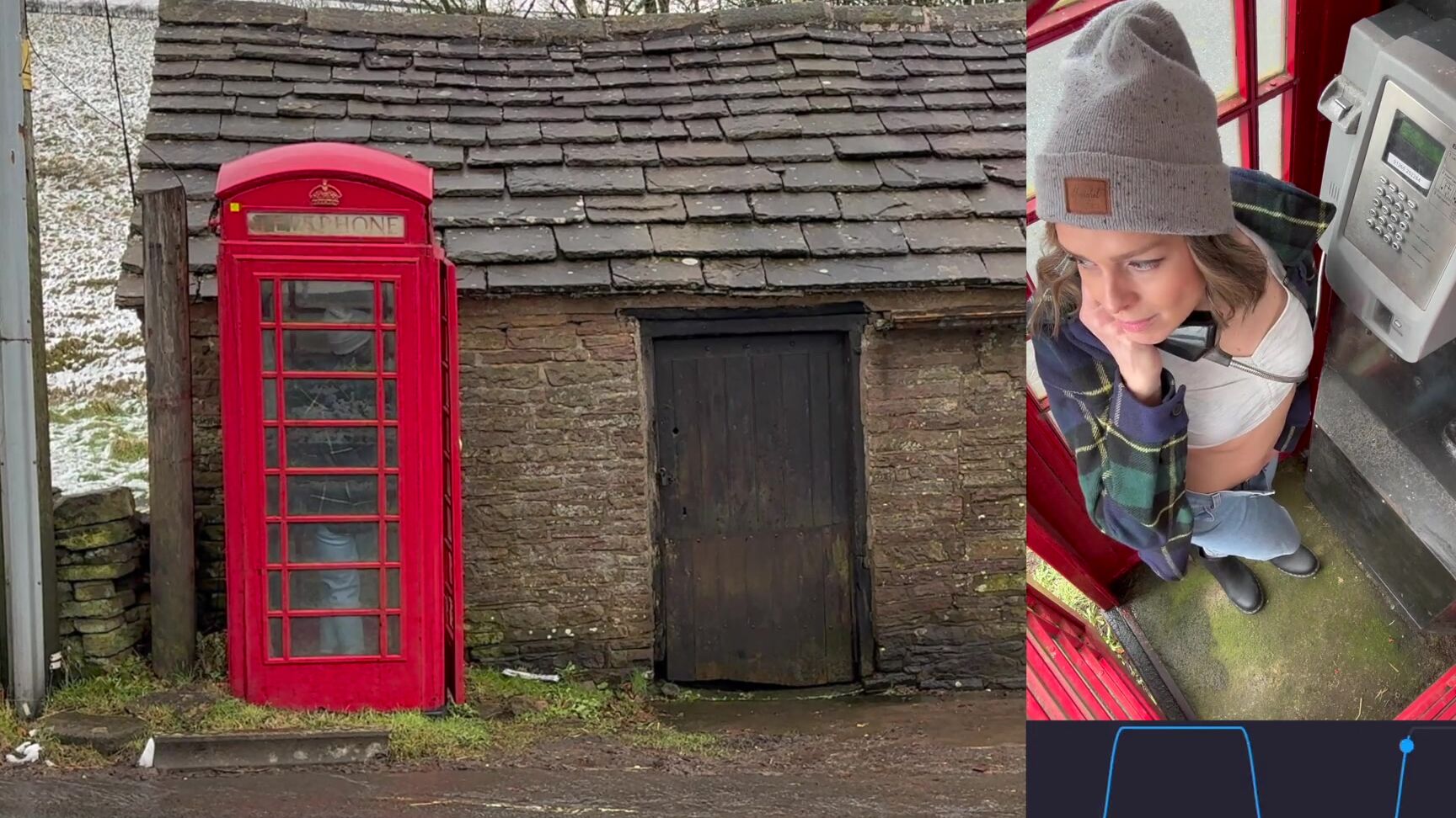 Жестко Кончаю В Красной Телефонной Будке С Помощью Вибратора Lush С Дистанционным Управлением