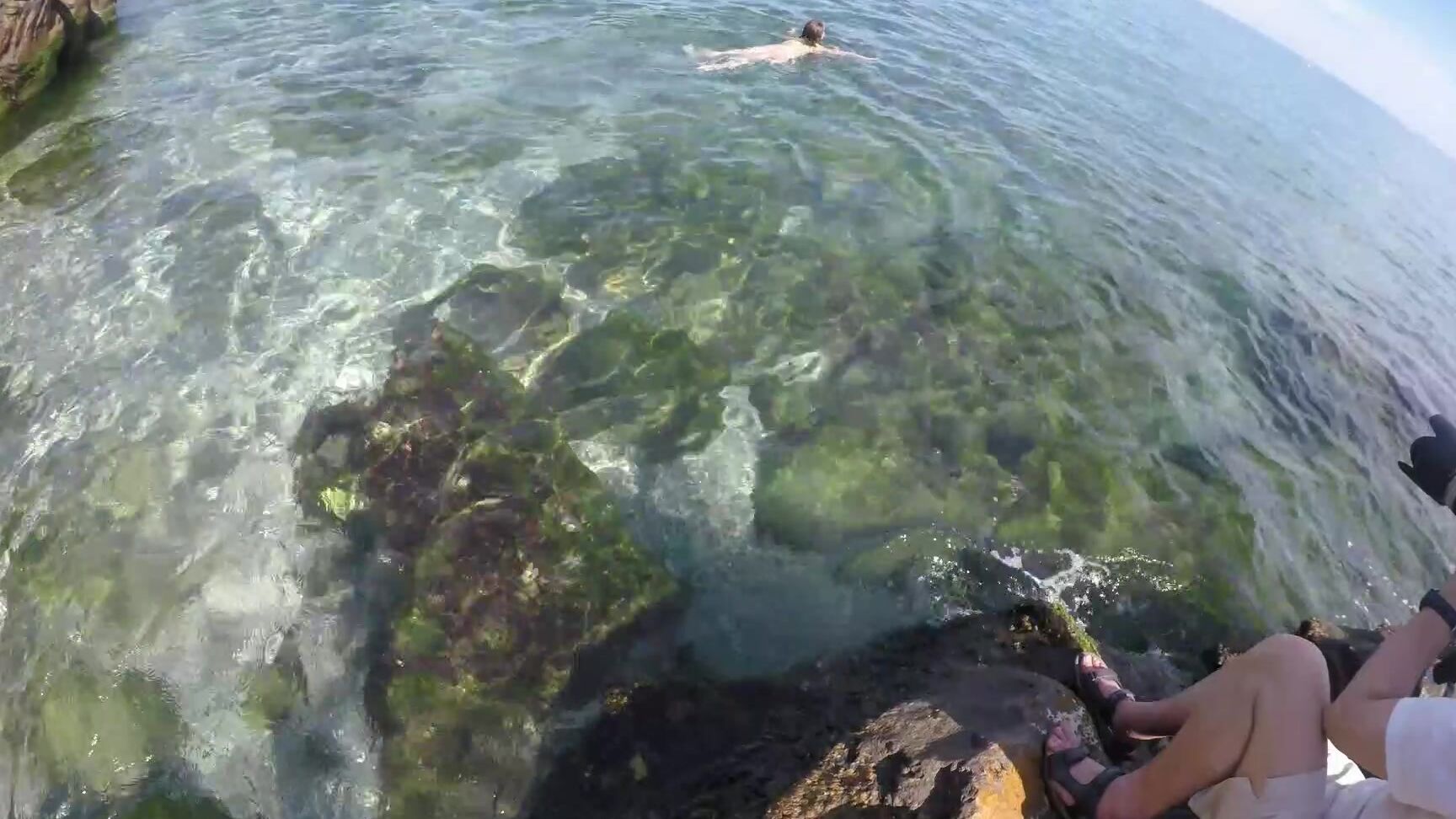 "ScarlotRose" behind the scene, ocean, public nudity, swimming, underwater fetish BTS nude swimming in the sea Manyvids