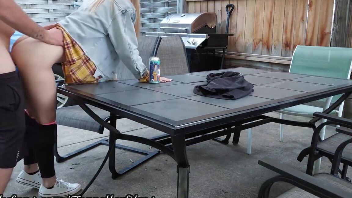 College Student 18 Creampied On The Back Patio Almost Caught Travellerfilms Onlyfans Porn Video