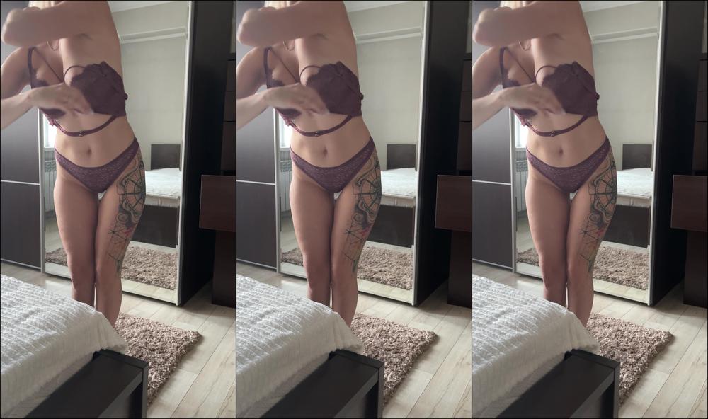 "SweetBlondyVi" clothesmaking, fetishclothing, lacelingerie, mirror, storageroom Changing my lingerie near mirror Manyvids