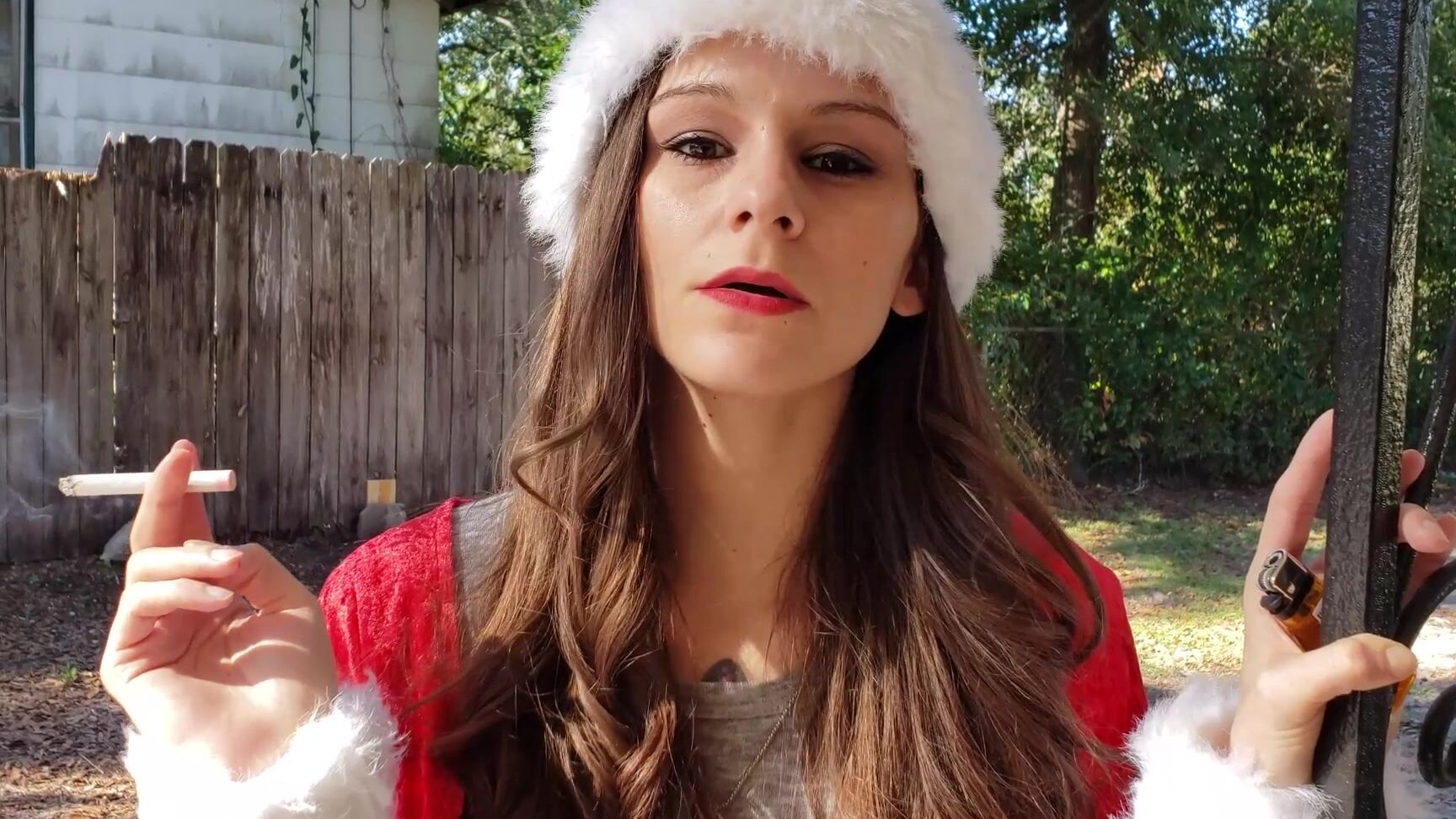 "Katy Faery" christmas, mouth fetish, outdoors, pov, smoking Holiday Smoke Break Manyvids