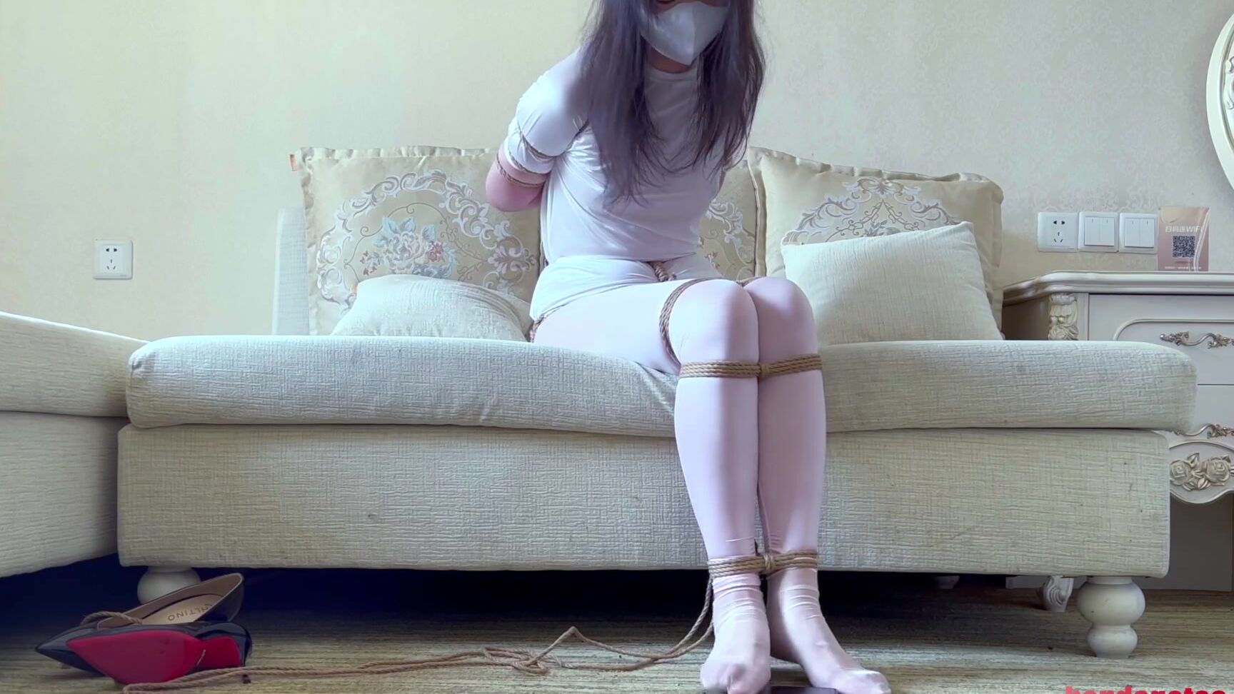 "bondagetea" bondage, damsel in distress, escaping, foot fetish, struggling Punishment For Disobedient Girlfriend Part 1 Manyvids