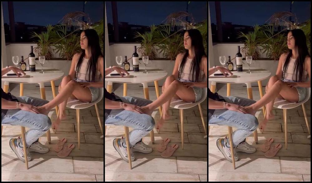 Teamfootmodelsco seduces his workmate with hot fetish video on hotel Terrace