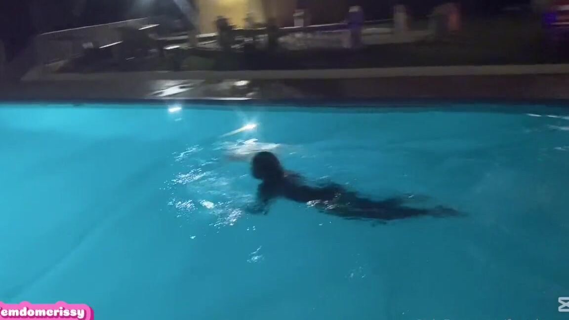 Femdomcrissy's Onlyfans Video: Skinny Dipping At The Pool Is A New Hobby For Her Dominatrix