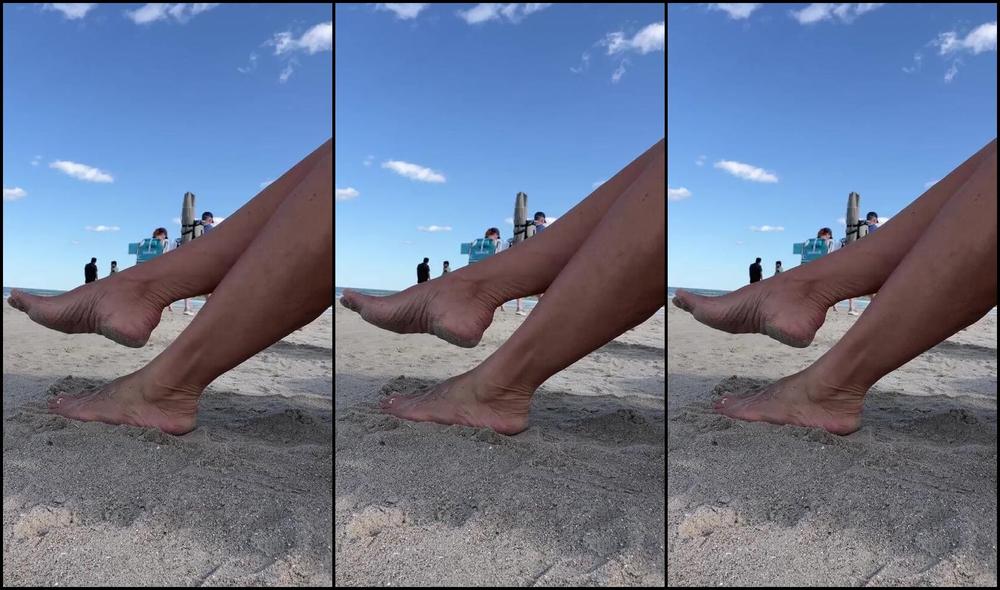 Onlyfans gets naughty with new toys at the beach & gets a foot massage
