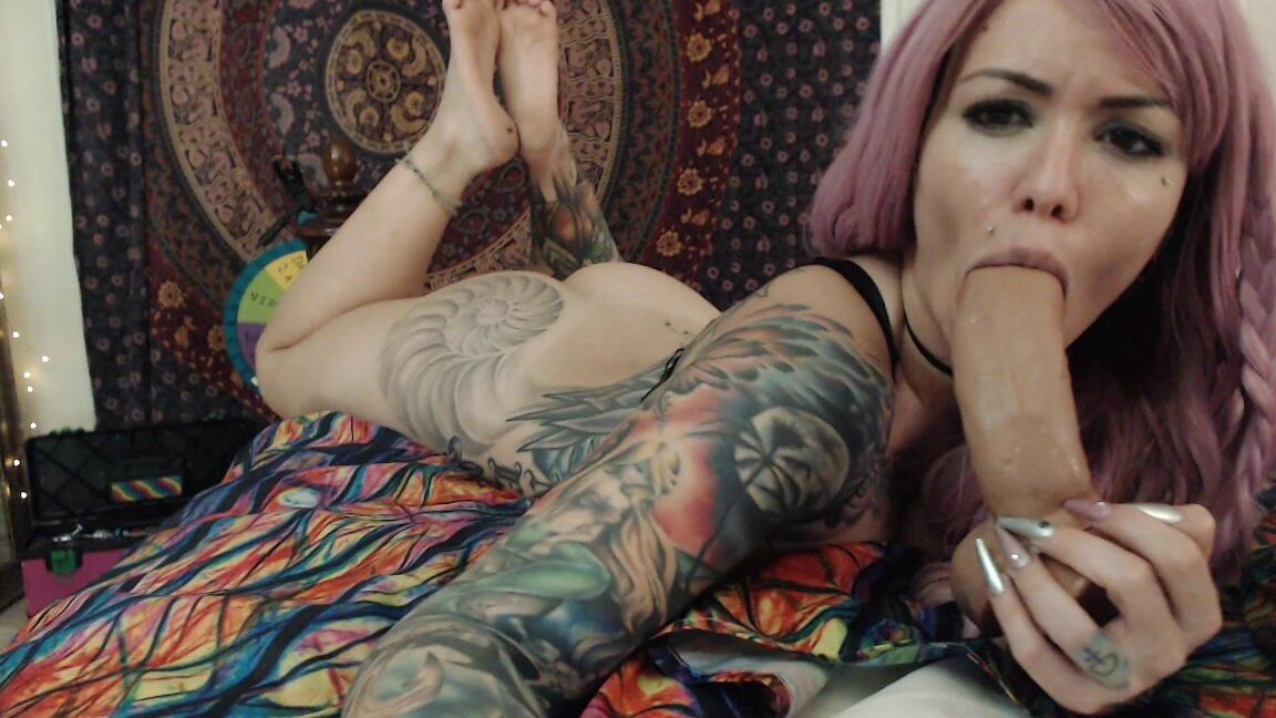 "Charlette Webb" blowjobs, gagging, spitfetish, spitting, tattoos MV Live Bj Gag Spit Show Manyvids