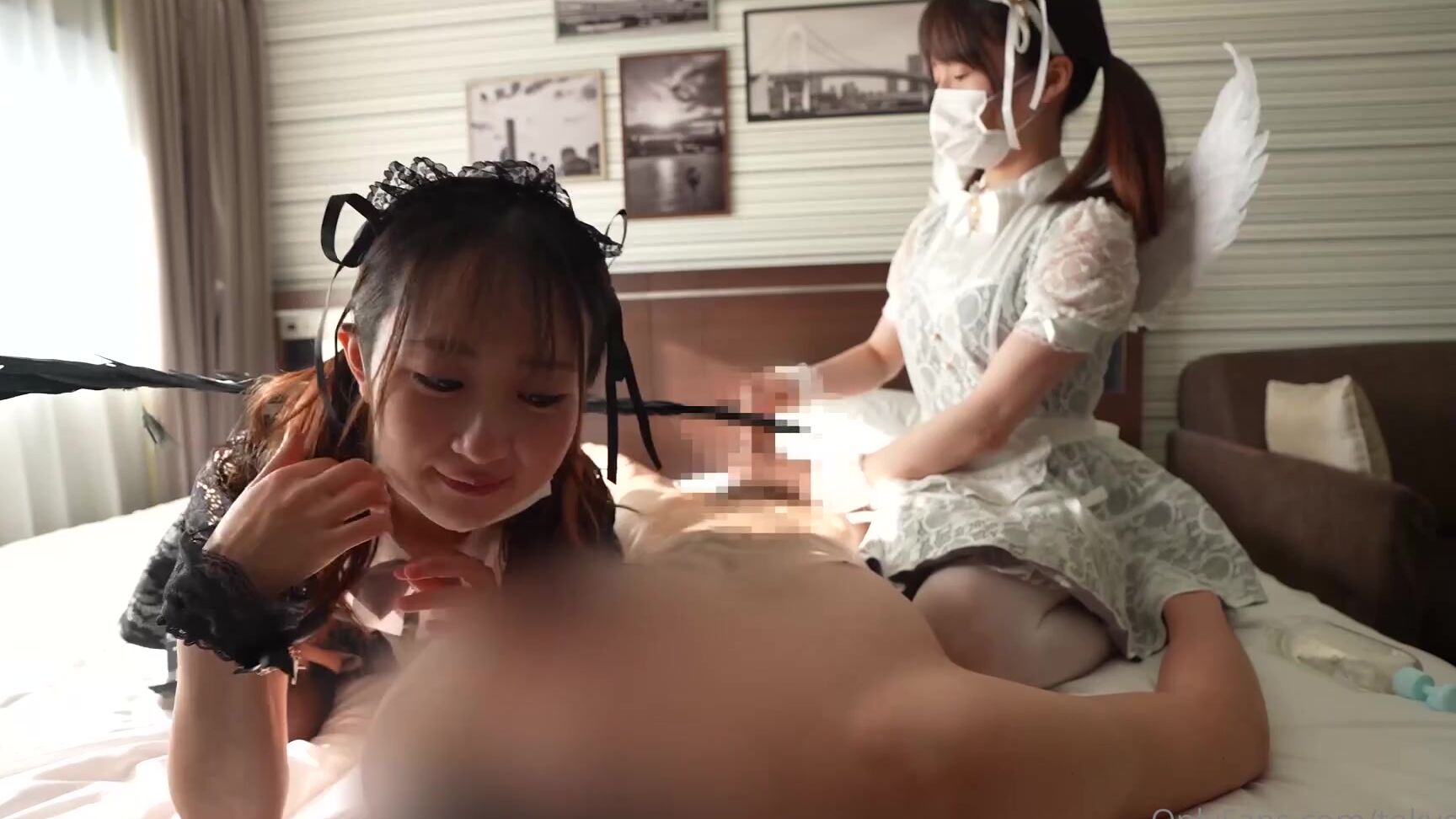 Onlyfans & Kiuchisan share a hot threesome with a sexy dominatrix in Fallen Angel Costumes 9I50