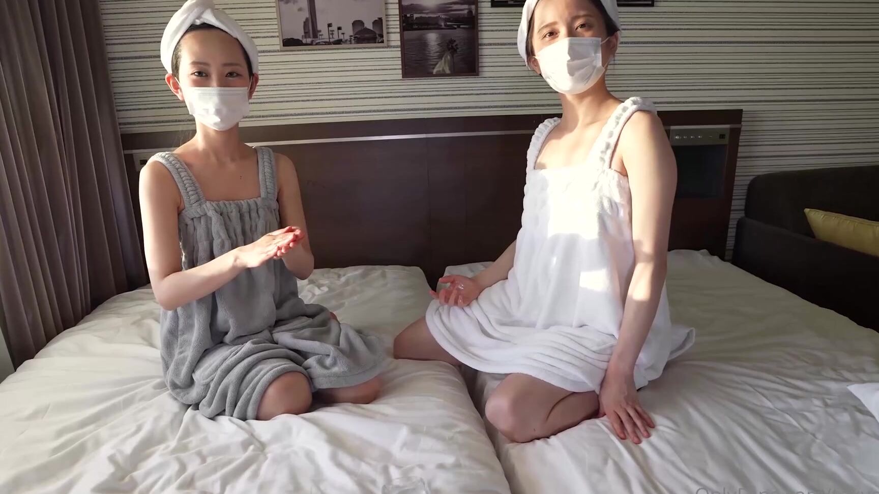 Tokyodolls & Kiuchisan get steamy in bathrobes & femdom fetish video