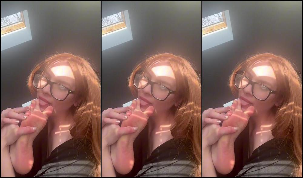 Zoe Strawberry dominates onlyfans with her feet and tongue in this steamy femdom video