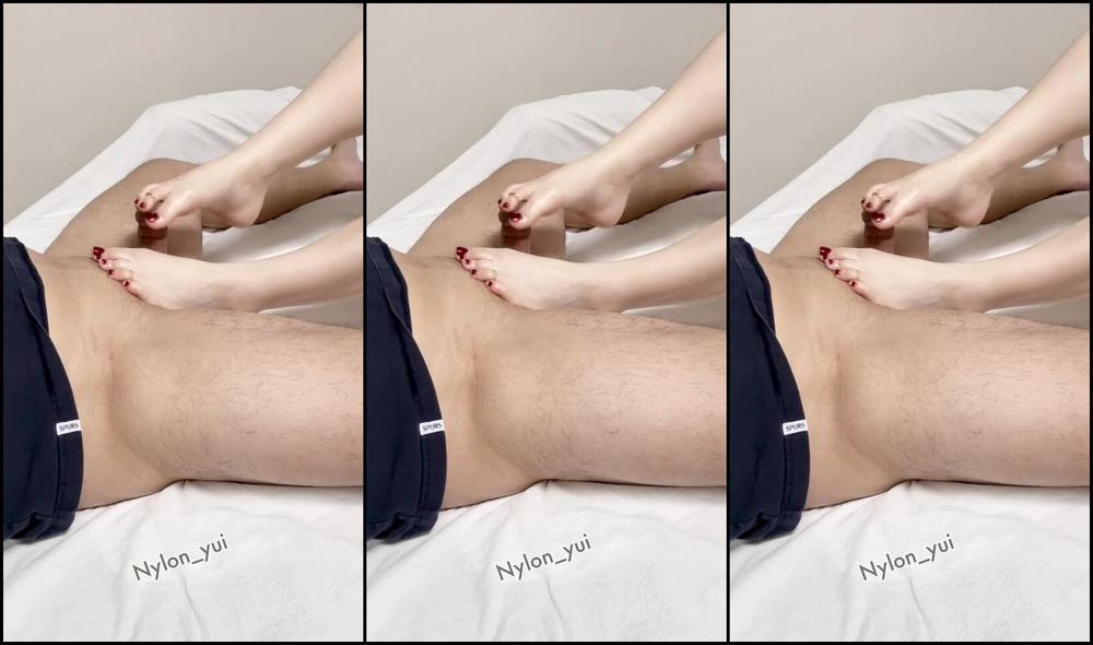 Nylon Yui Nicknamed Nylon Yui 12 24 2024 Onlyfans Video Ruining His Orgasm Over Nylon Condom With A Footjob And