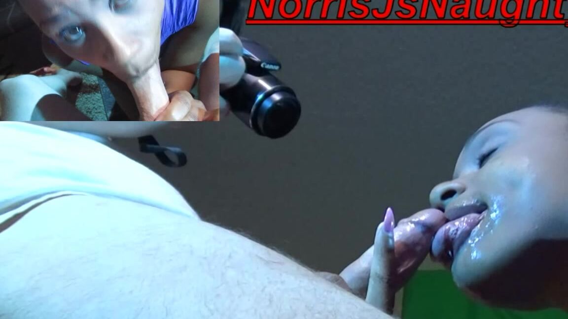 POV blowjob & ball sucking with Bella Star - a hot ebony goddess