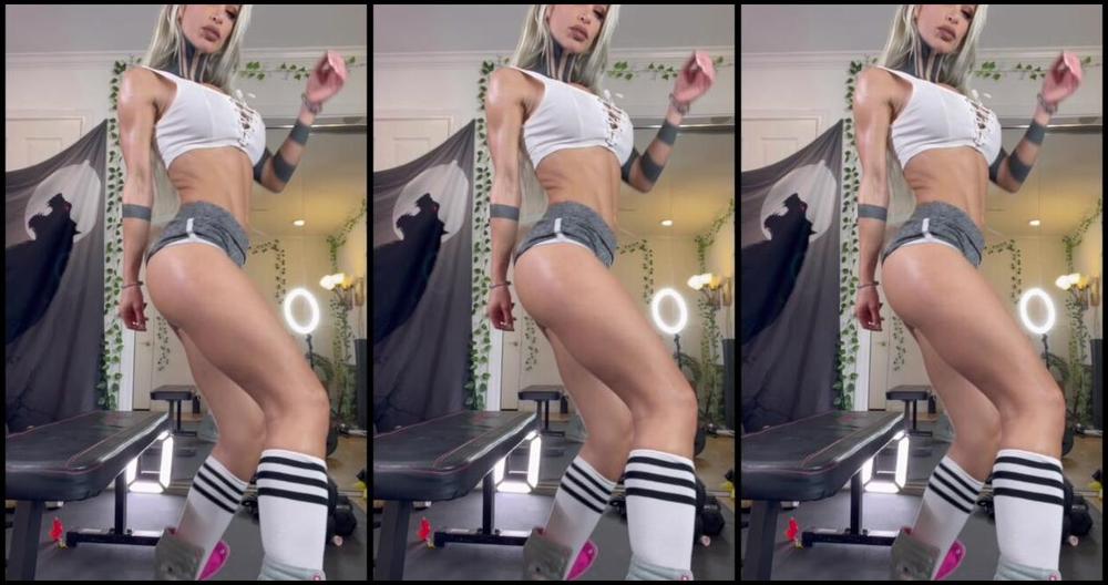 Katopunk Miruko strips down & gets a workout in anime cosplay