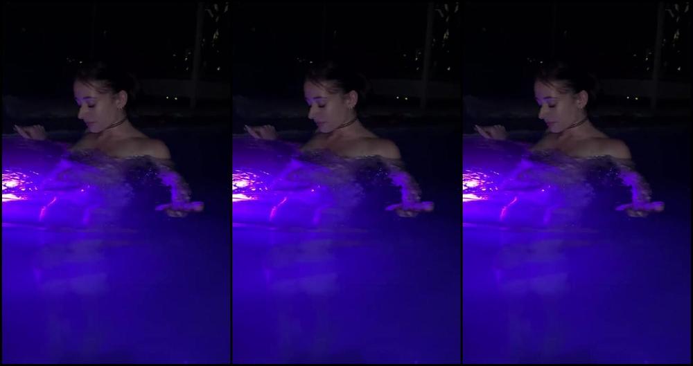 Watch Onlyfans, the femdom mistress, strip naked in the hotel pool and swim like a fish