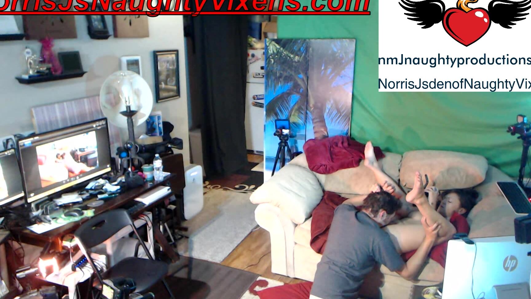 "nmjnaughtyvixens" blowjob, cuminmouth, fucking, pussyeating, webcam Spycam of pornshoot with Olivia Wilder 2 Manyvids