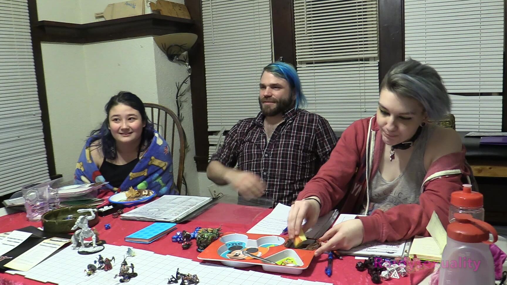 Sexy gamer Rardysexuality plays a hot roleplay game with her 18 & 19 y.o. friends