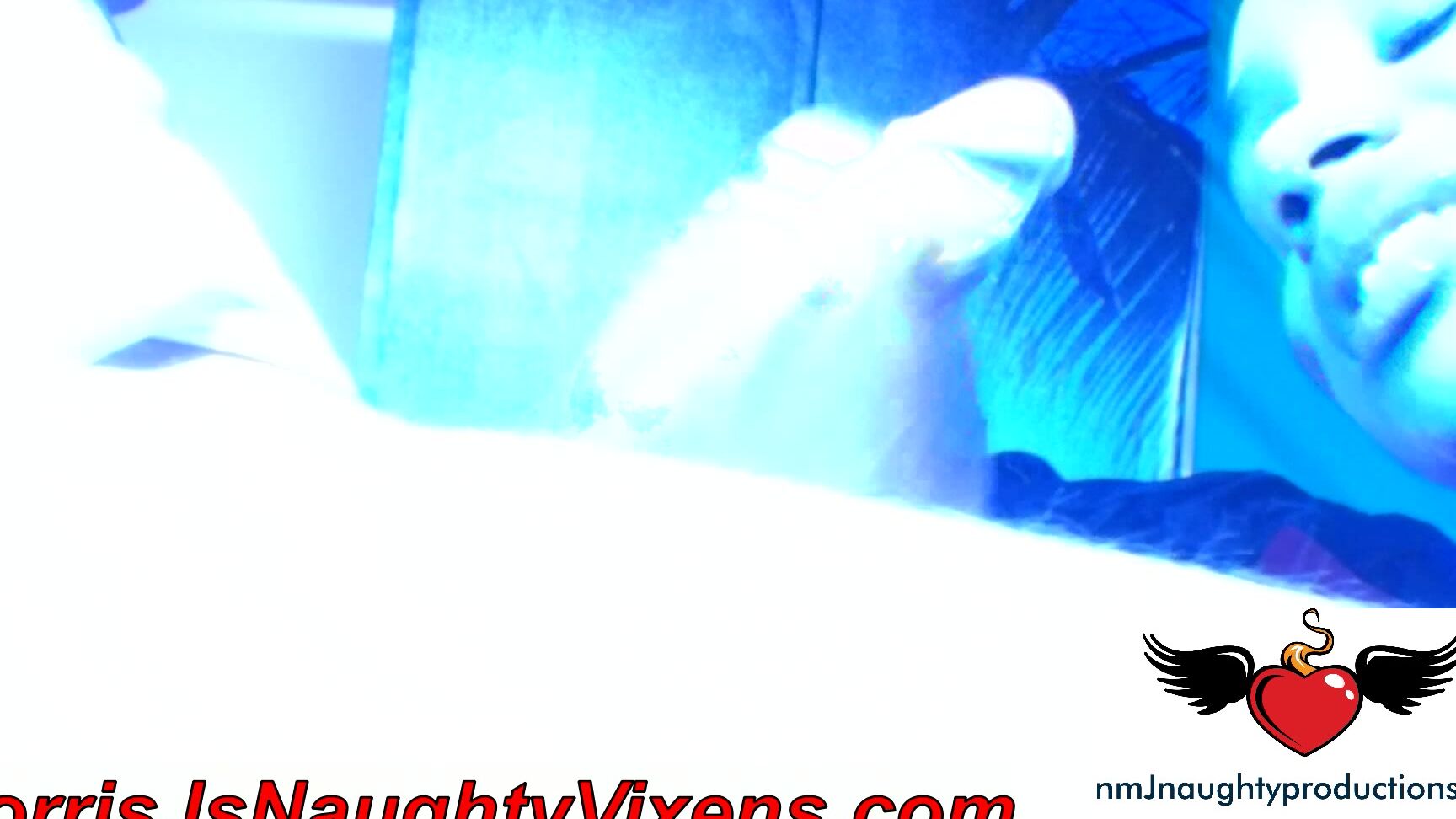"nmjnaughtyvixens" blowjob, cuckolding, cuminmouth, deepthroat, doggystyle PMV BJ in blue light from Bella Star Manyvids